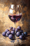 Grapes and Glass Canvas