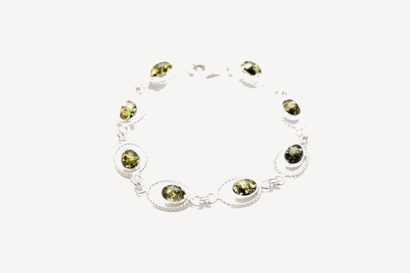 Green Amber Quintessence Link Bracelet