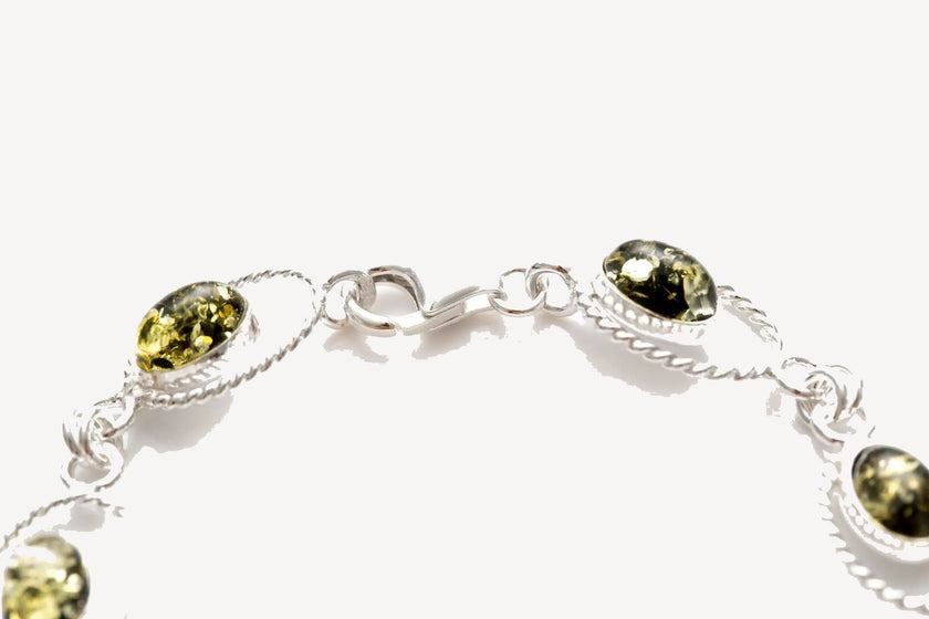 Green Amber Quintessence Link Bracelet