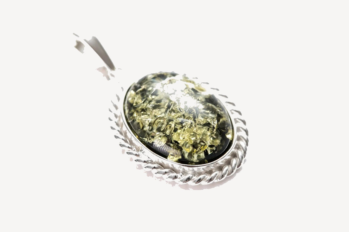 Green Amber Quintessence Pendant