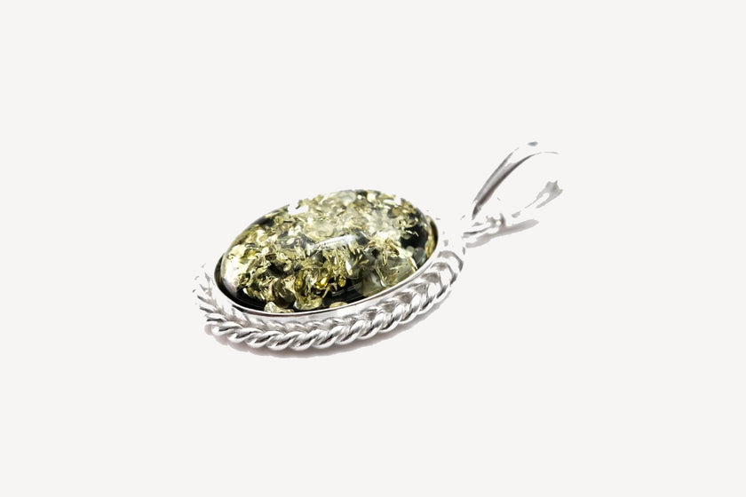 Green Amber Quintessence Pendant