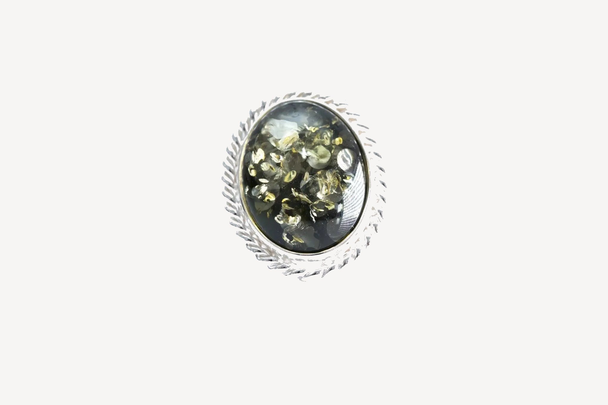 Green Amber Quintessence Statement Ring