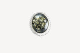 Green Amber Quintessence Statement Ring