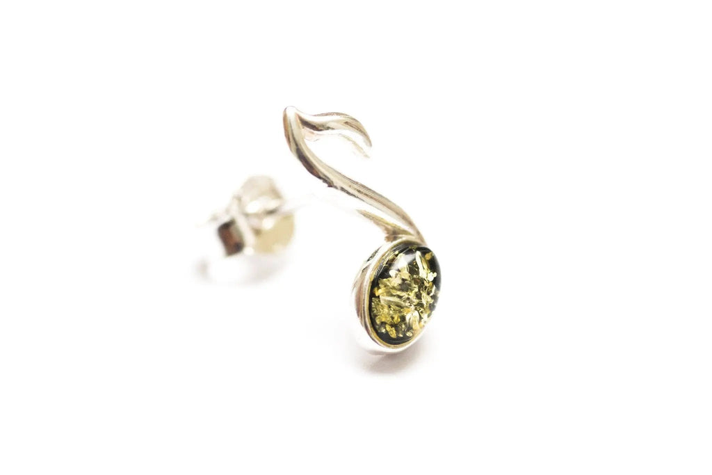 Green Music Note Stud Earrings
