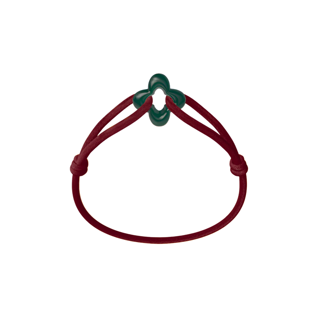 Green Clover Cord Bracelet