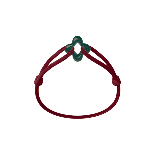 Green Clover Cord Bracelet