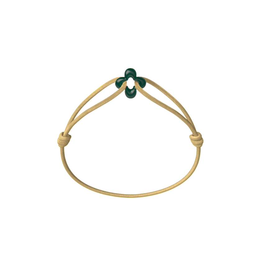 Mini Green Clover Cord Bracelet