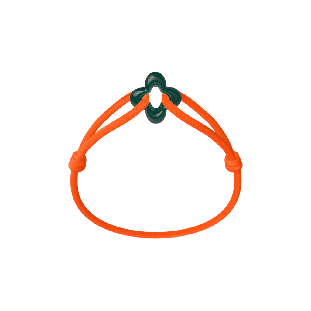 Green Clover Cord Bracelet