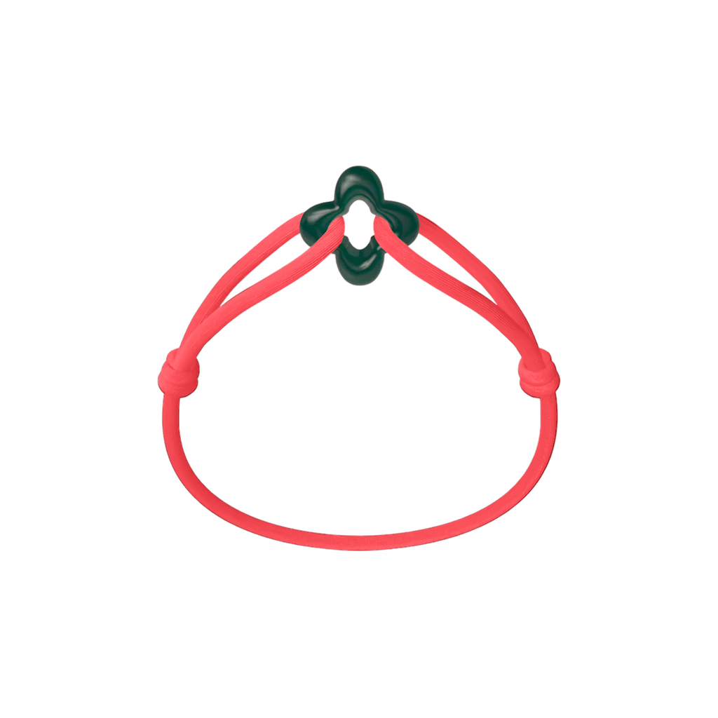Green Clover Cord Bracelet