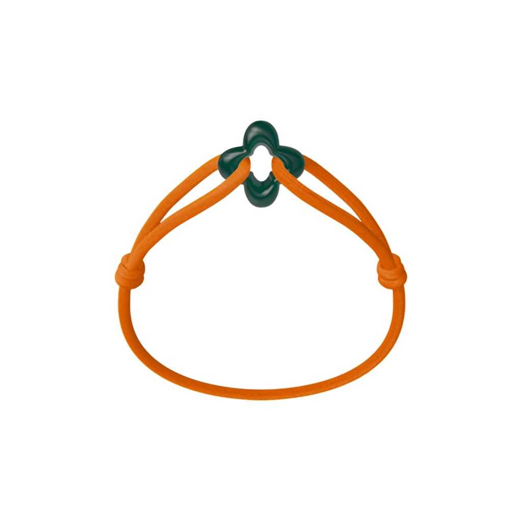 Green Clover Cord Bracelet