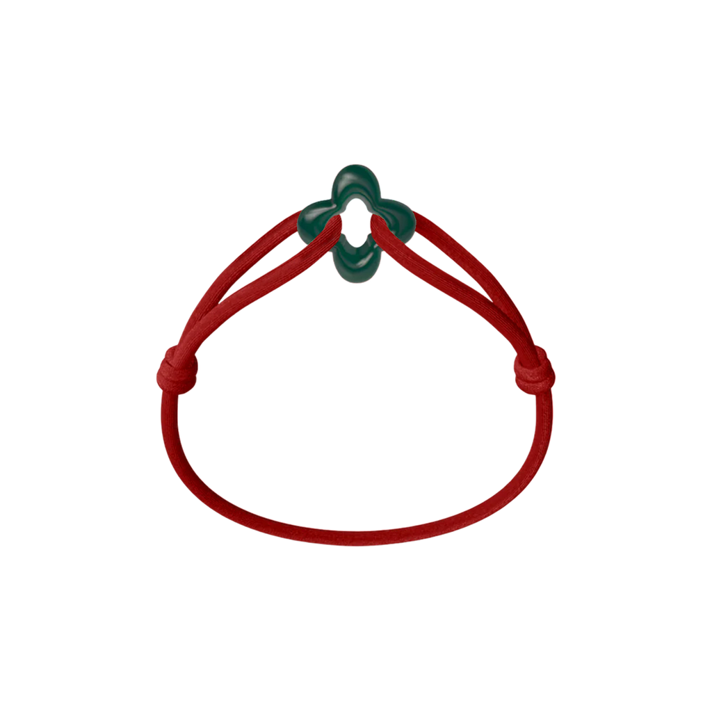 Green Clover Cord Bracelet