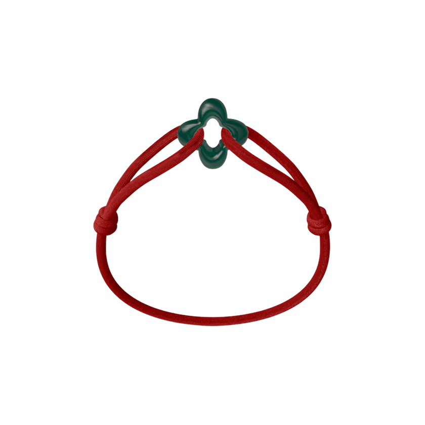 Green Clover Cord Bracelet