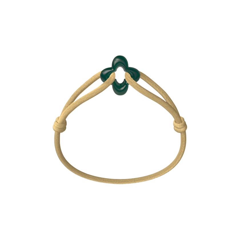 Green Clover Cord Bracelet