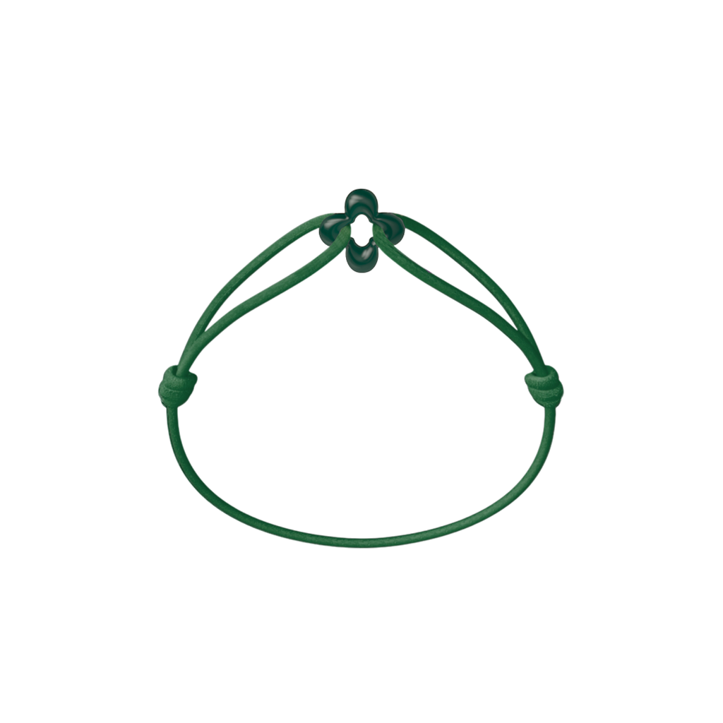 Mini Green Clover Cord Bracelet