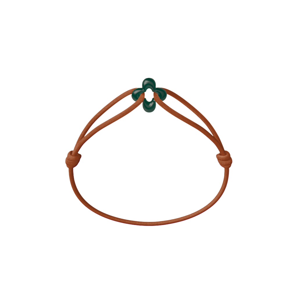 Mini Green Clover Cord Bracelet