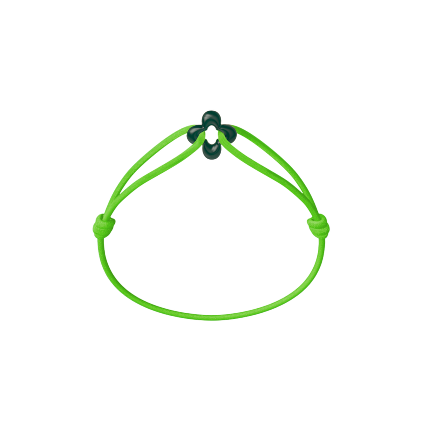 Mini Green Clover Cord Bracelet
