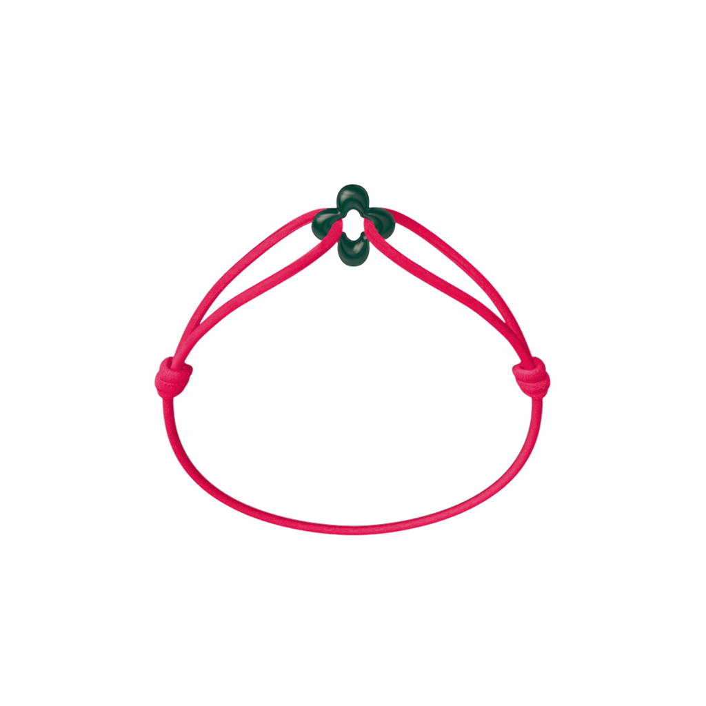 Mini Green Clover Cord Bracelet