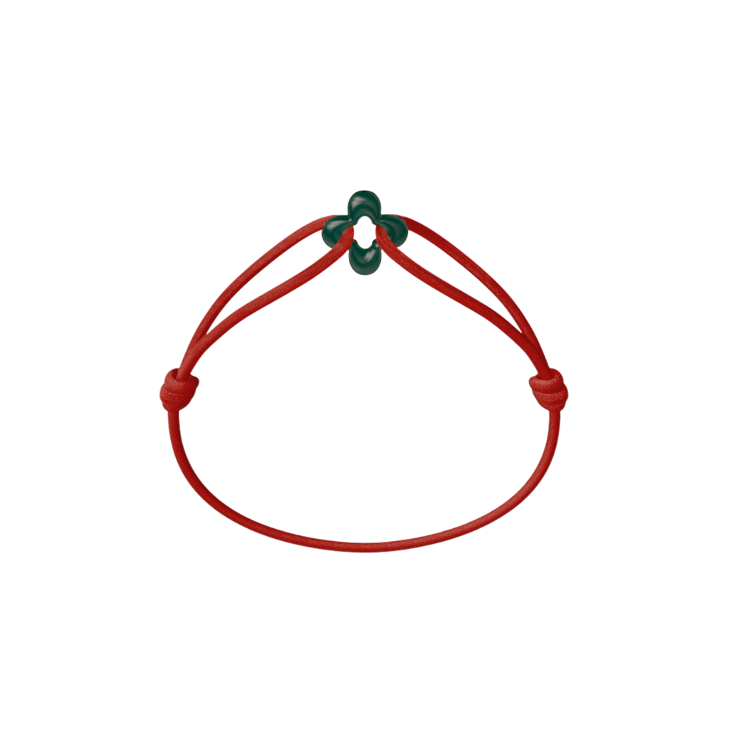 Mini Green Clover Cord Bracelet