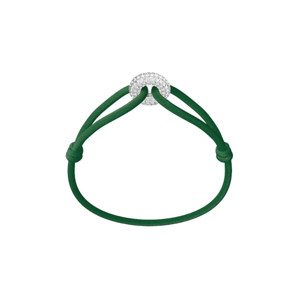 Silver Soho Pavé Cord Bracelet