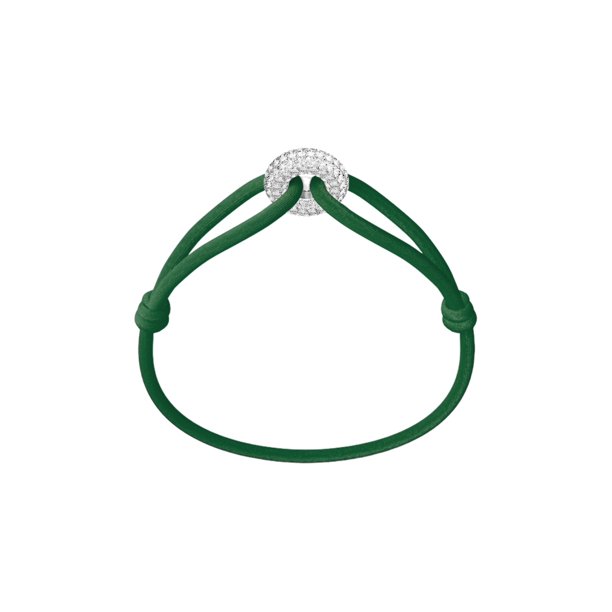 Silver Soho Pavé Cord Bracelet