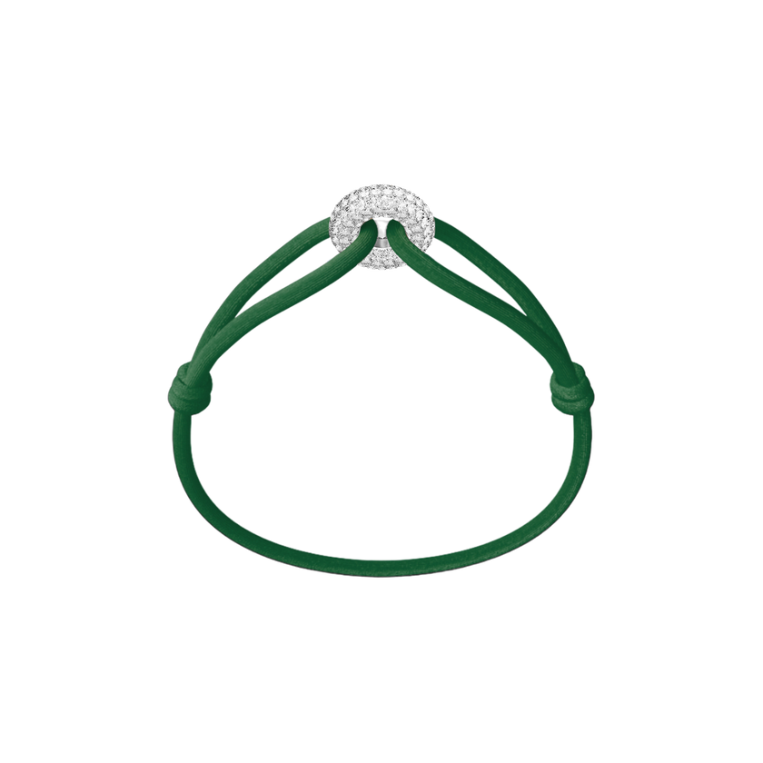 Silver Soho Pavé Cord Bracelet