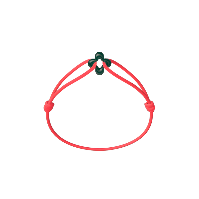 Mini Green Clover Cord Bracelet
