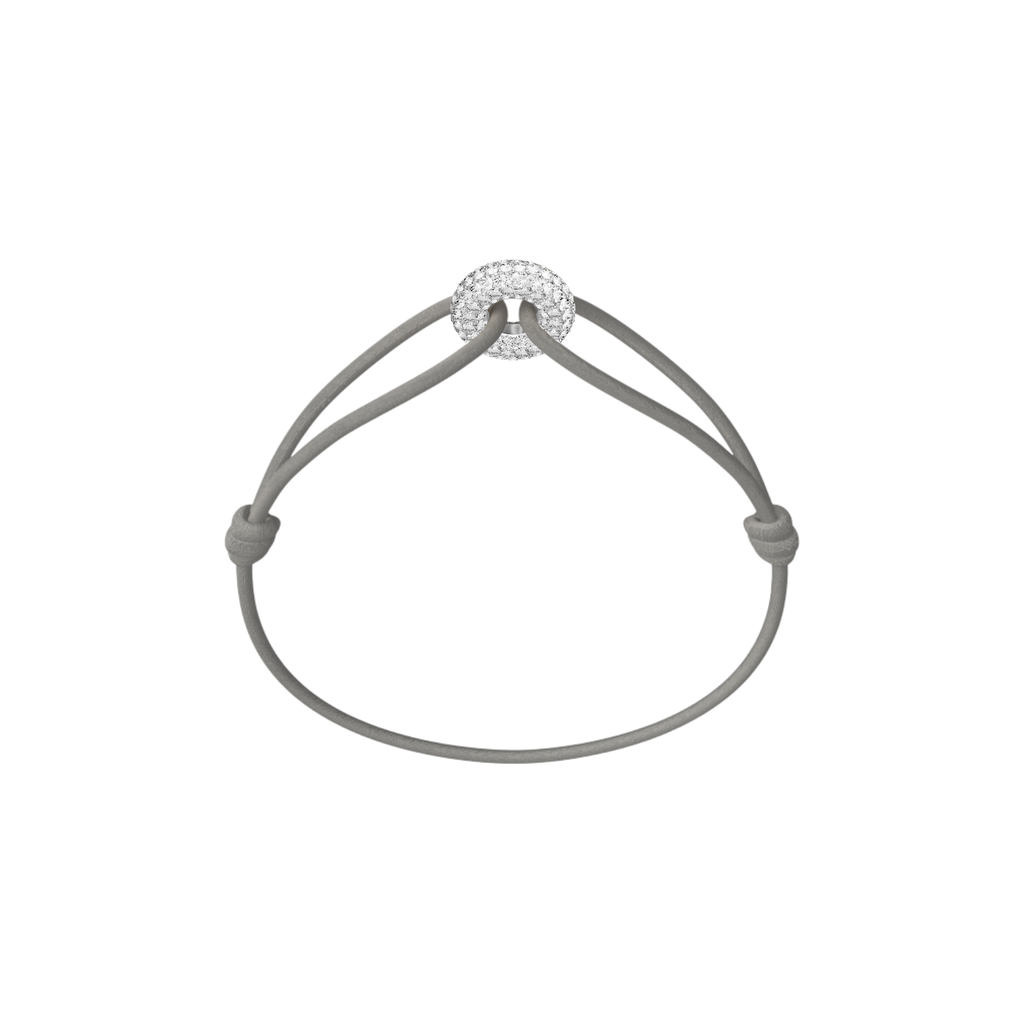 Mini Silver Soho Pavé Cord Bracelet