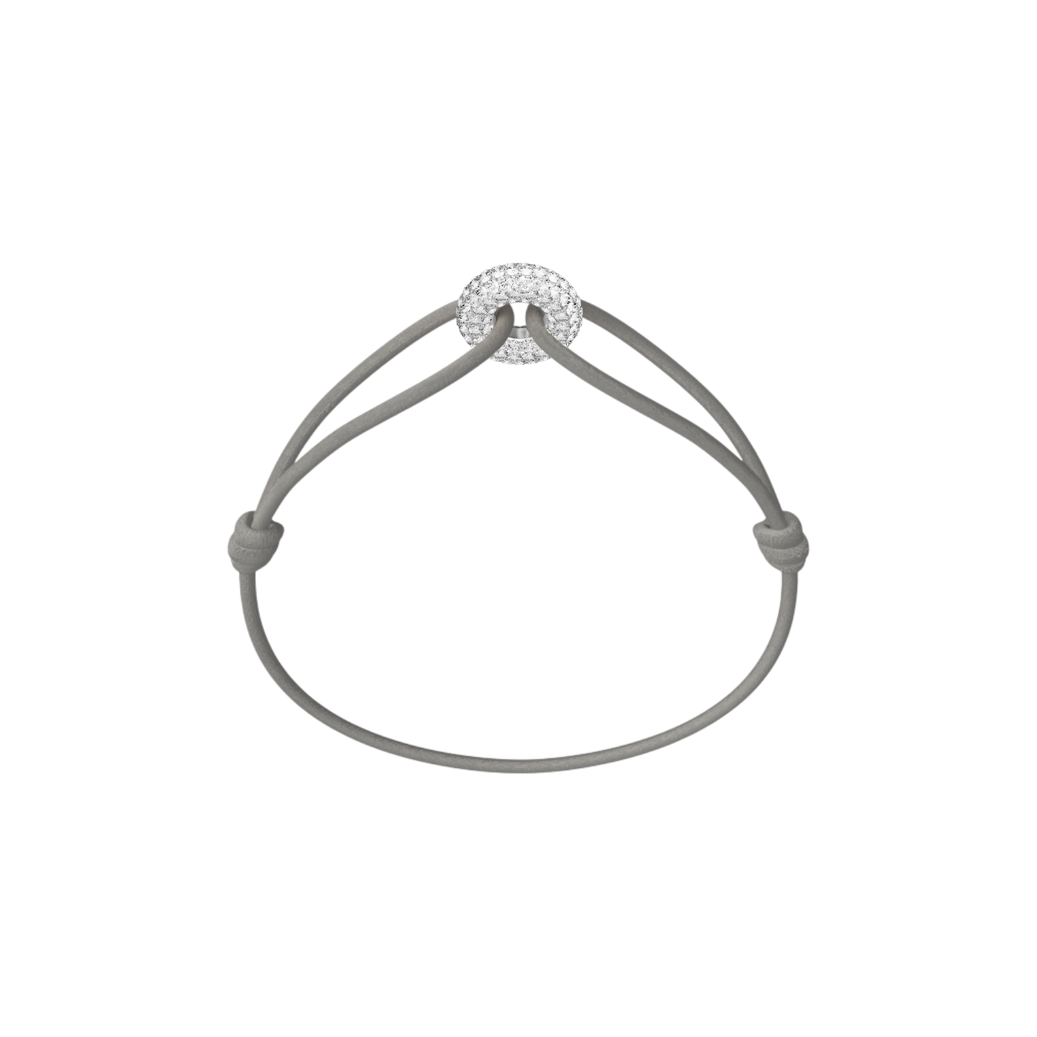 Mini Silver Soho Pavé Cord Bracelet