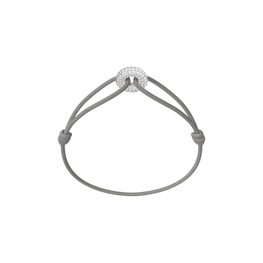 Mini Silver Soho Pavé Cord Bracelet