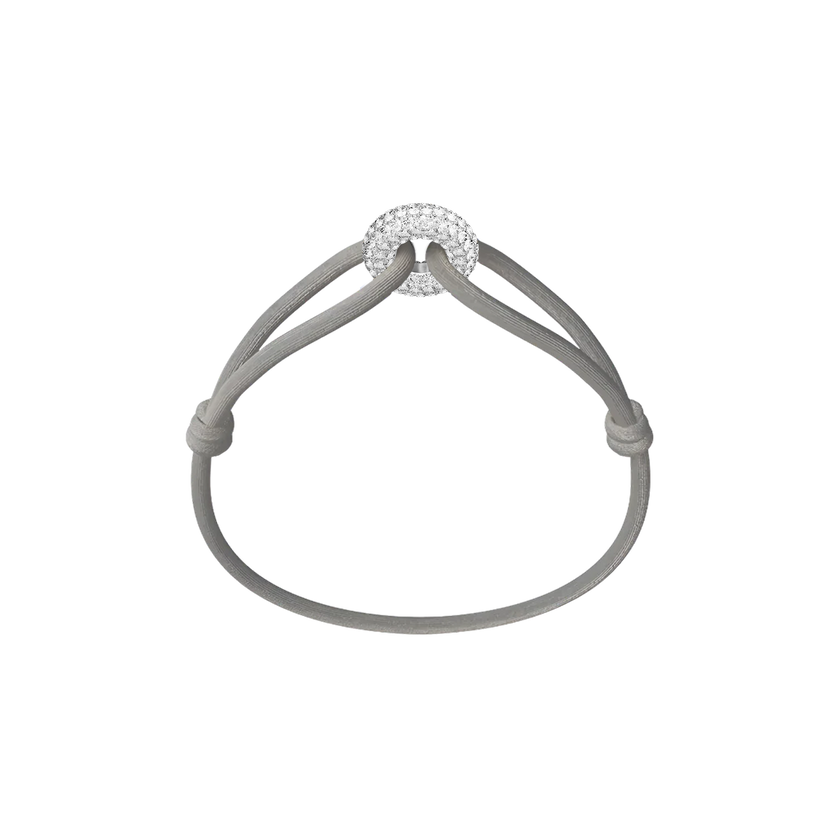 Silver Soho Pavé Cord Bracelet