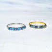 Blue Sapphire & Blue Topaz Half Eternity Band in 18K Gold Vermeil