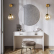 Sizzle Wandlampe mit Glaskugel im Mid-Century-Stil – Bernstein/Rauch/Klar