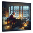 Santa's Reflective Christmas Eve Canvas