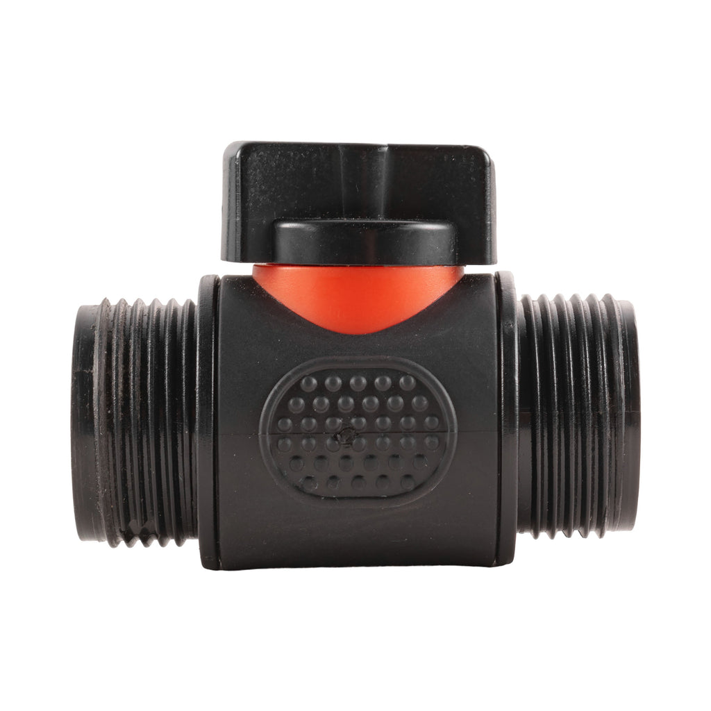 Hose Connector Blue with In-Line BSPM Valve and 20mm Barbed Straight