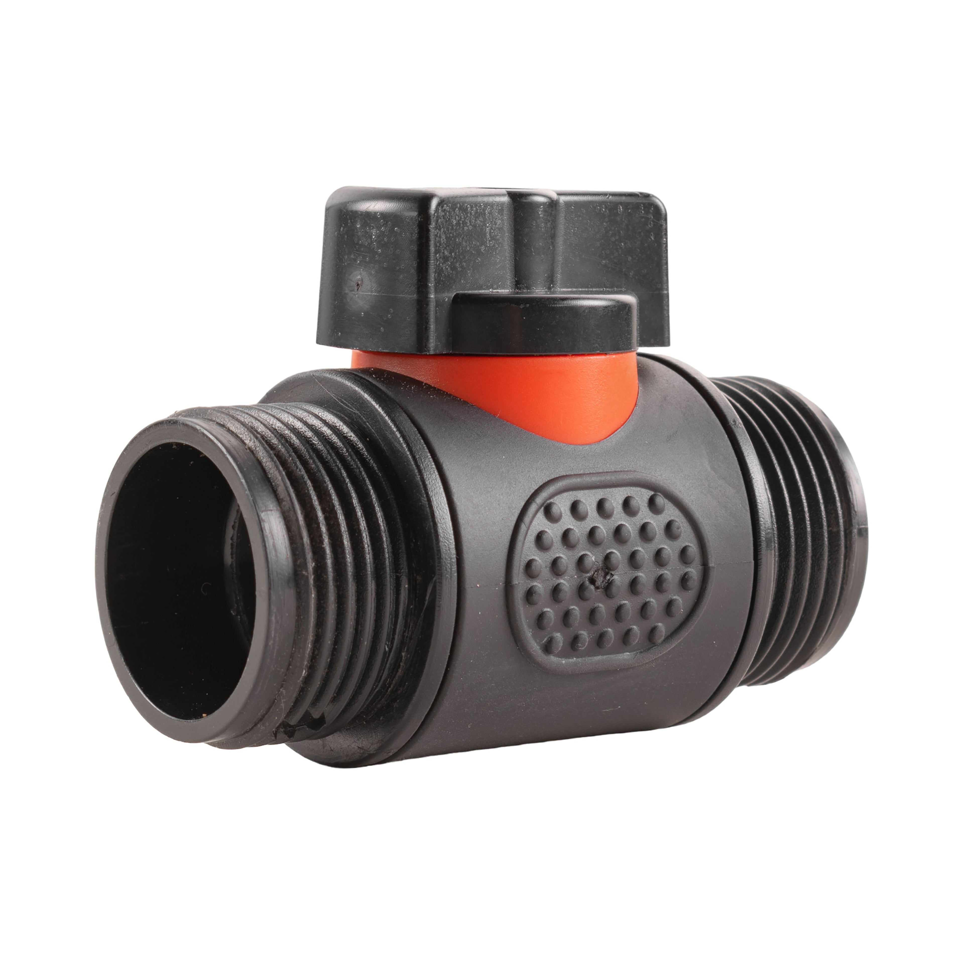 Hose Connector Blue with In-Line BSPM Valve and 20mm MDPE Straight