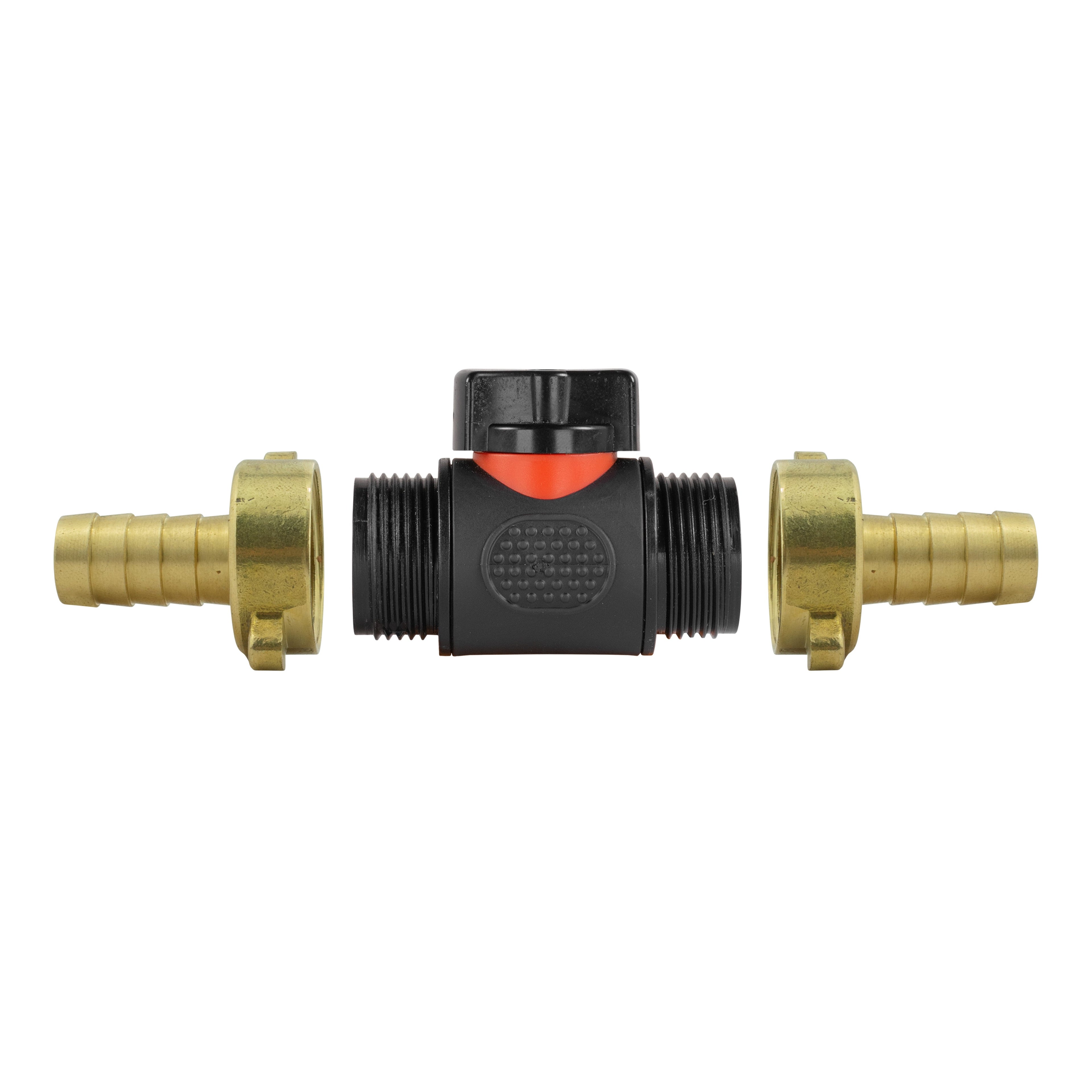 In-Line BSPM Valve with 2 x 13mm Brass Barb Connectors