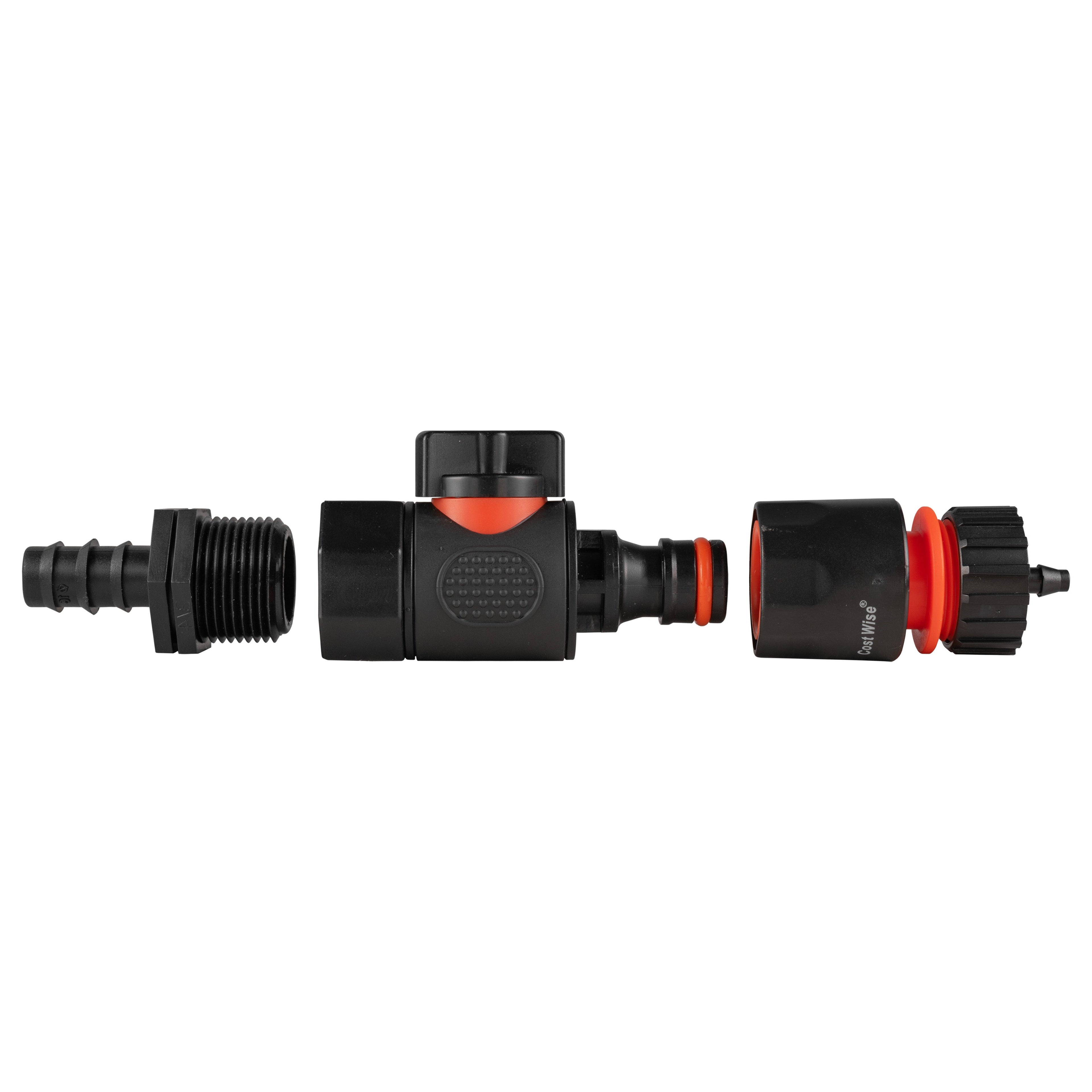 16mm Barbed Straight with BSPF-Quick Connect Valve & Hose Connector 4mm Barb