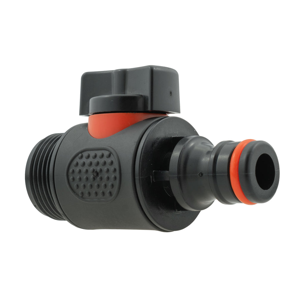 In Line Soft Touch Valve 3/4" BSPM to Male Black