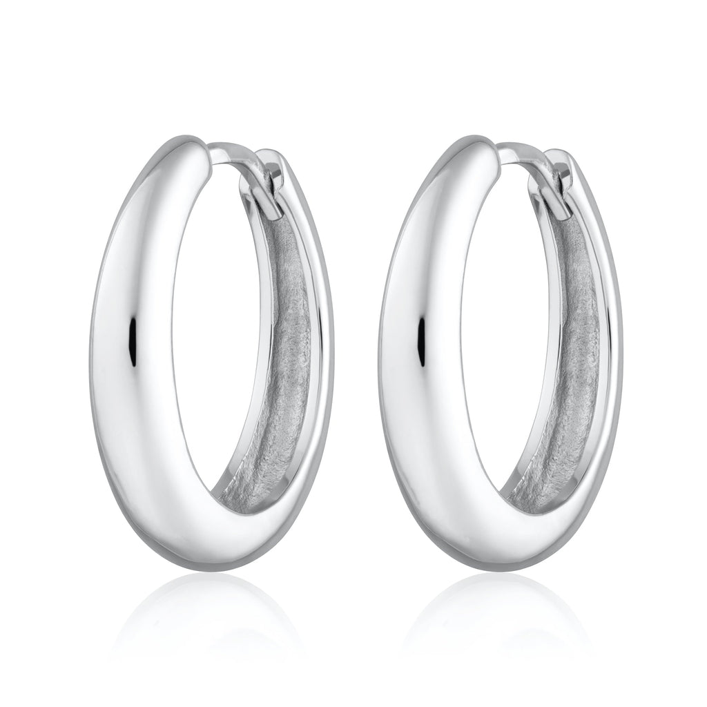Hannah Martin Silver Large Foundation Classic Hoop Earrings