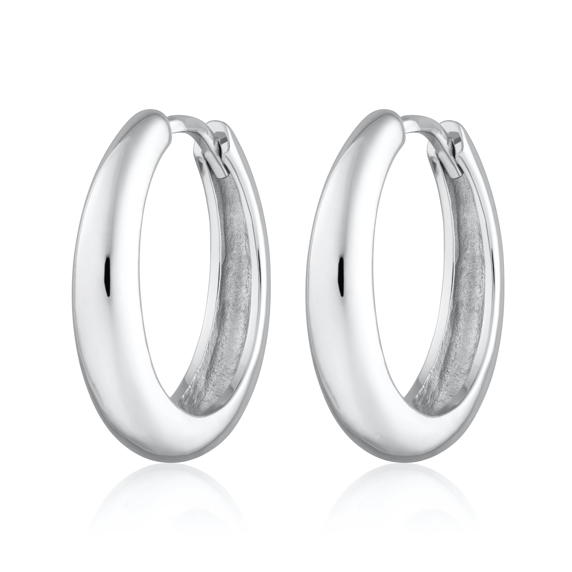 Hannah Martin Silver Large Foundation Classic Hoop Earrings
