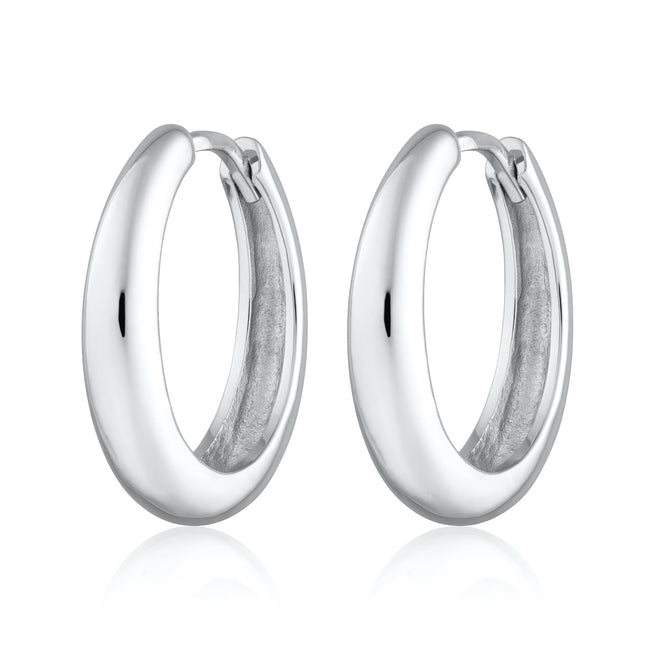 Hannah Martin Silver Large Foundation Classic Hoop Earrings