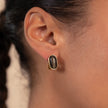Ohrringe Oval Schwarz Obsidian Gold