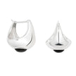 Bold Sol Hoop Earrings with Black Onyx in Silver