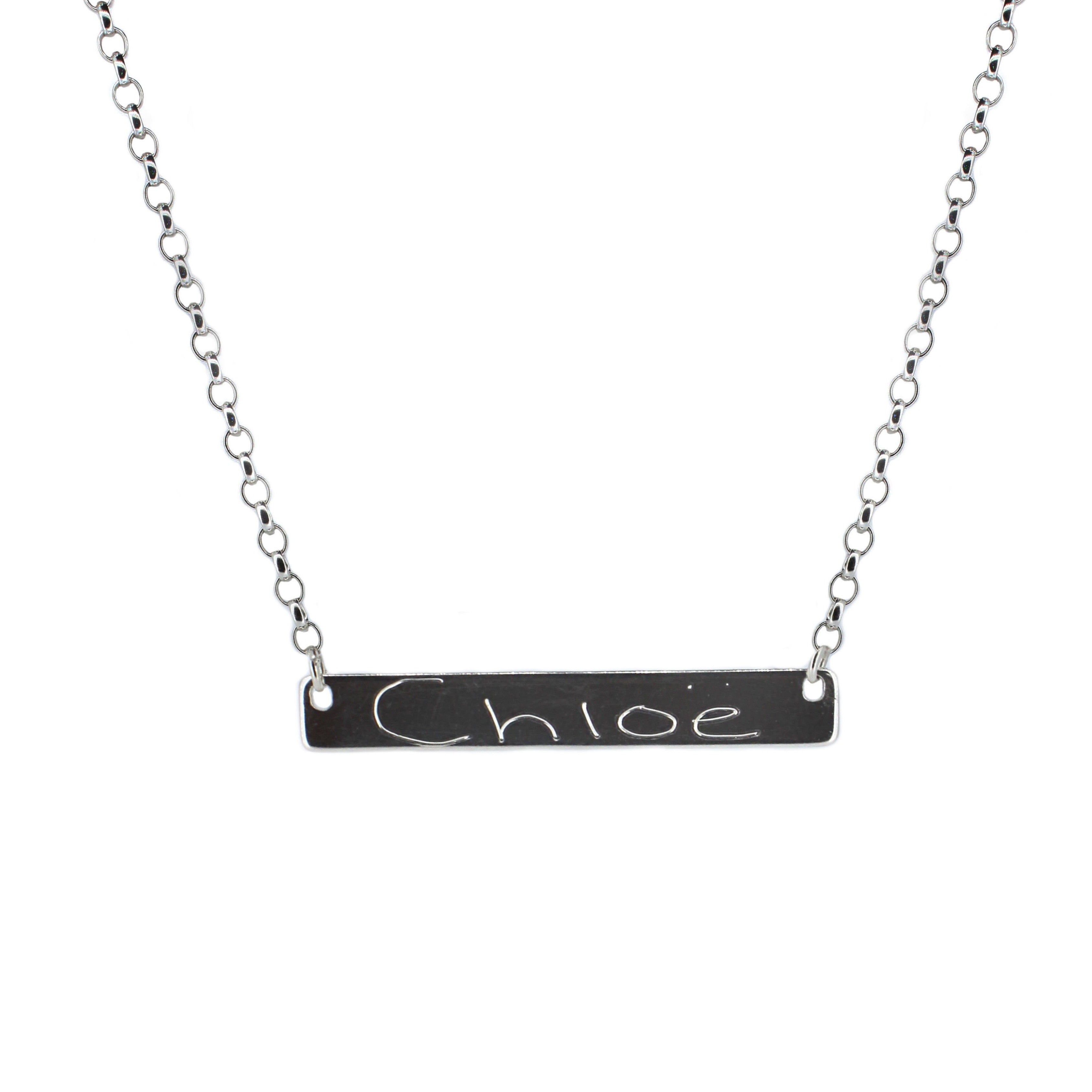 Handwriting Bar Necklace