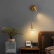Bold Gold Wall Lamp with Reading Light - LED Warm White Lighting