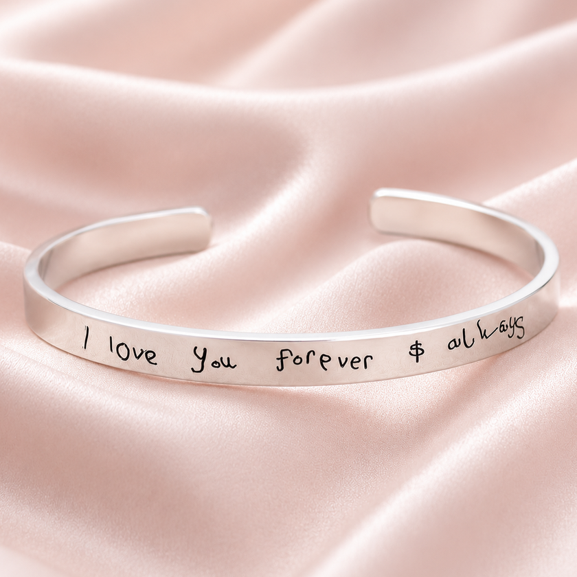 Unisex Handwriting Cuff Bangle