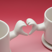 Heart Cup Set – Handmade Coffee Ceramic Cups for love