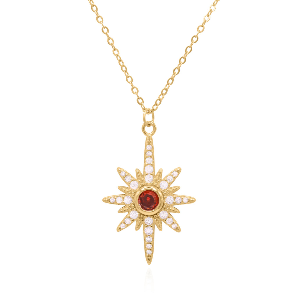 Heidi North Star Birthstone Necklace | 18K Gold Plated