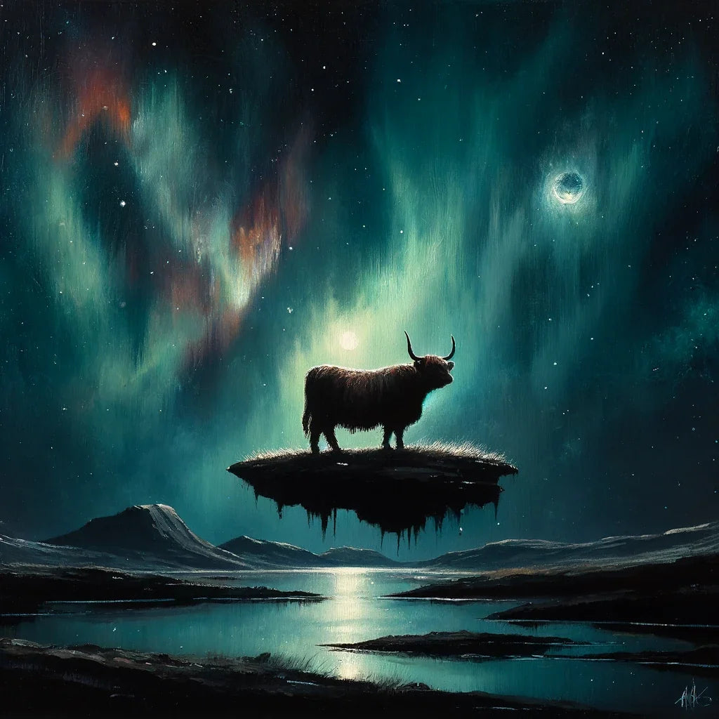 Highland Cow Mystique Canvas