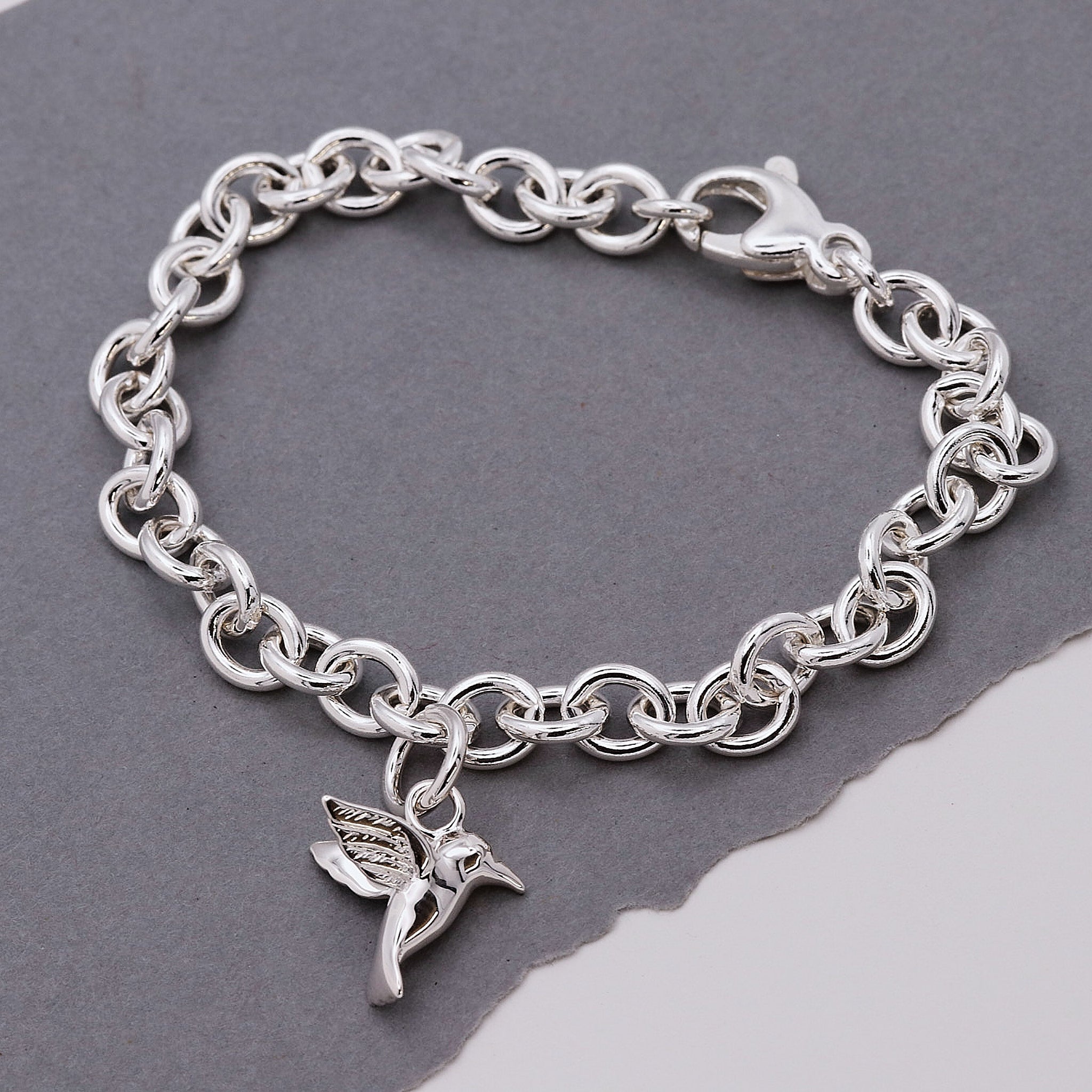 Hummingbird Silver Charm